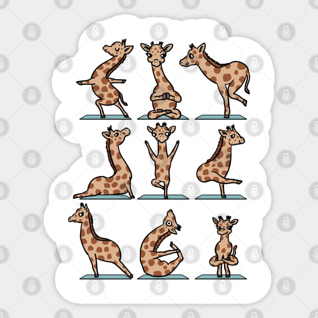 Babby Giraffe Yoga Sticker by huebucket